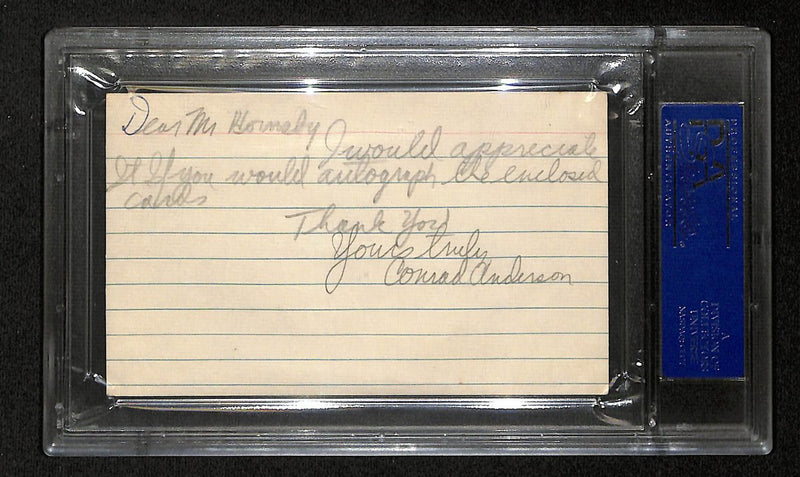 Rogers Hornsby HOF Signed/Auto 3x5 Post Card St. Louis Browns PSA/DNA 193786