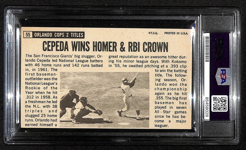 Orlando Cepeda HOF Signed 1964 TOPPS Giants Card #55 Giants PSA/DNA 194427