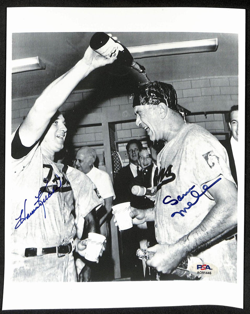 Harmon Killebrew/Sam Mele Dual-Signed/Auto Vintage 8x10 Photo Twins PSA 194449
