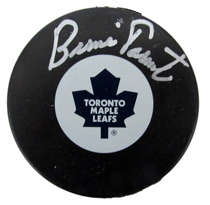 Bernie Parent HOF Signed/Auto Maple Leafs Logo Hockey Puck Beckett 194787