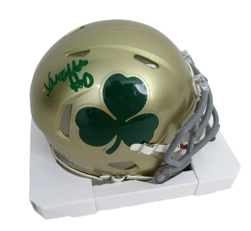 Xavier Watts Signed/Auto Gold Mini Football Helmet Notre Dame JSA 195622