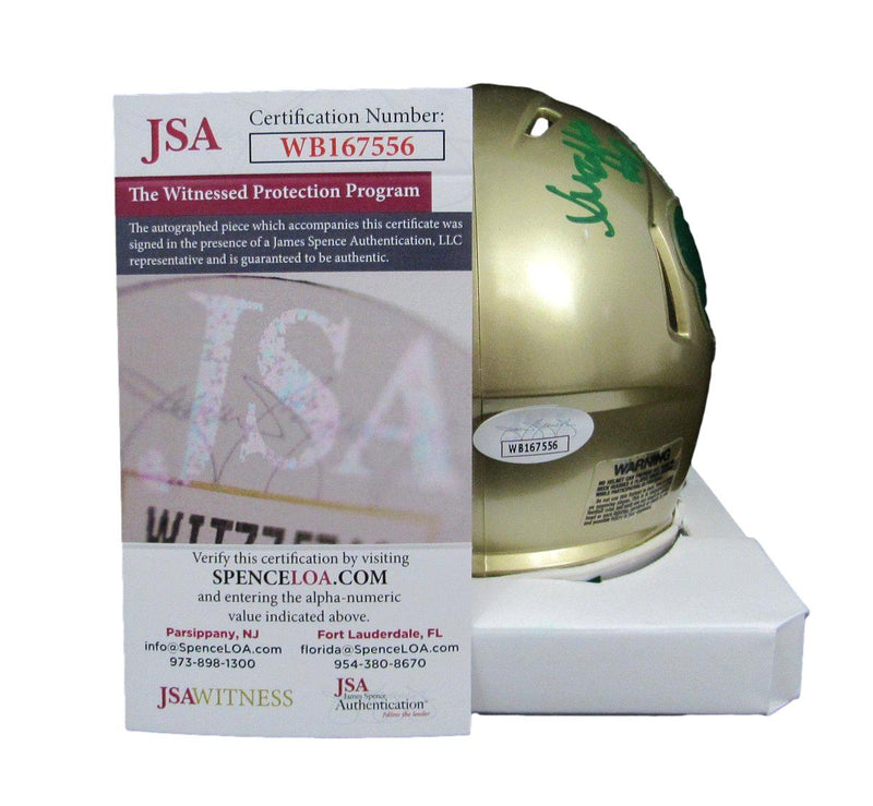 Xavier Watts Signed/Auto Gold Mini Football Helmet Notre Dame JSA 195622