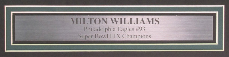 Milton Williams Signed/Autographed 16x20 Photo Eagles SB LIX Framed JSA 195566