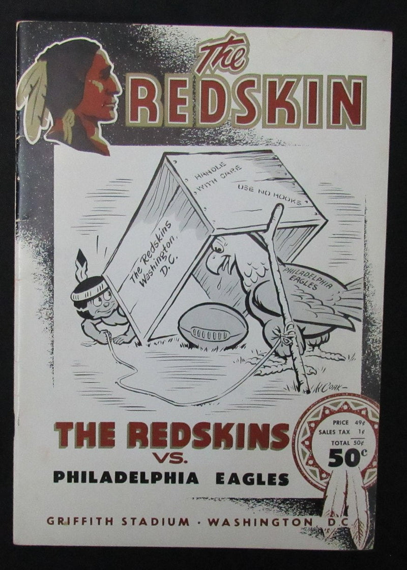 October 17, 1954 Redskins vs. Eagles NFL Football Game Program 194122