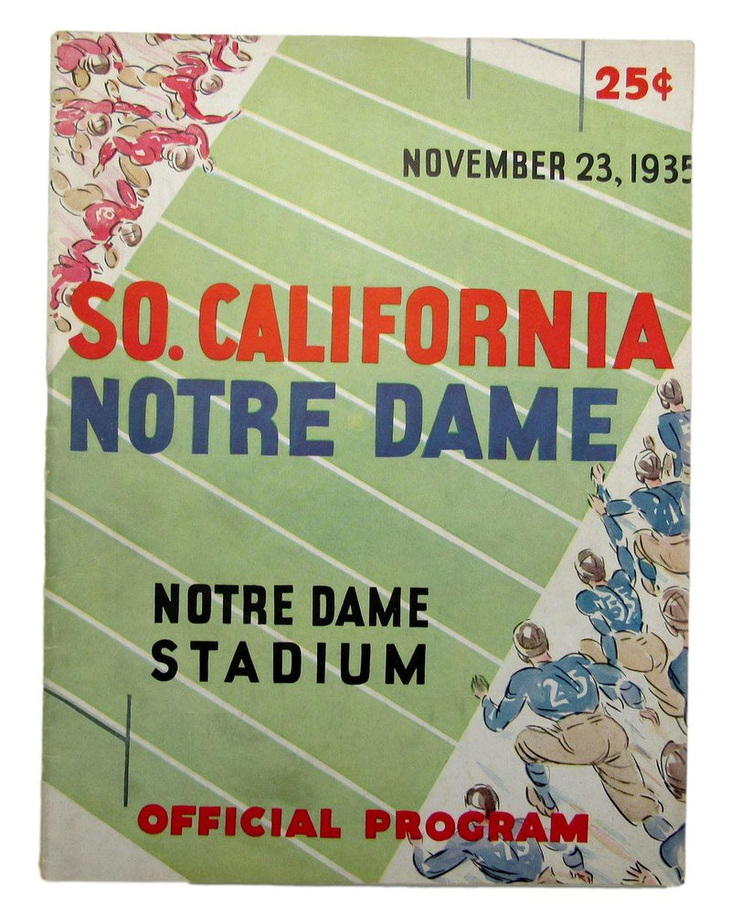 Nov. 24, 1935 So. California vs. Notre Dame NCAA Football Game Program 195584