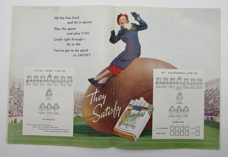Nov. 24, 1935 So. California vs. Notre Dame NCAA Football Game Program 195584