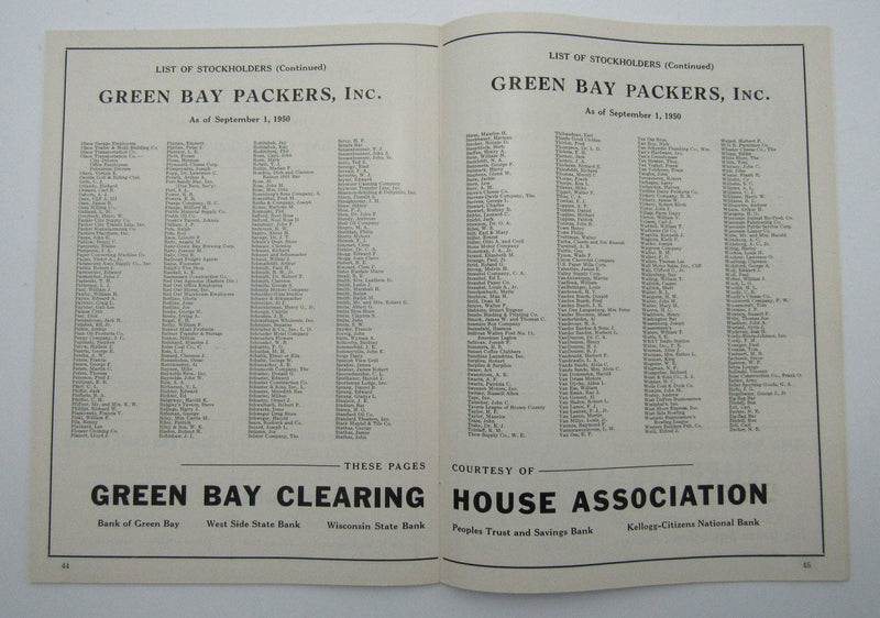 Oct. 8, 1950 New York Yanks vs. Green Bay Packers Football Game Program 195601