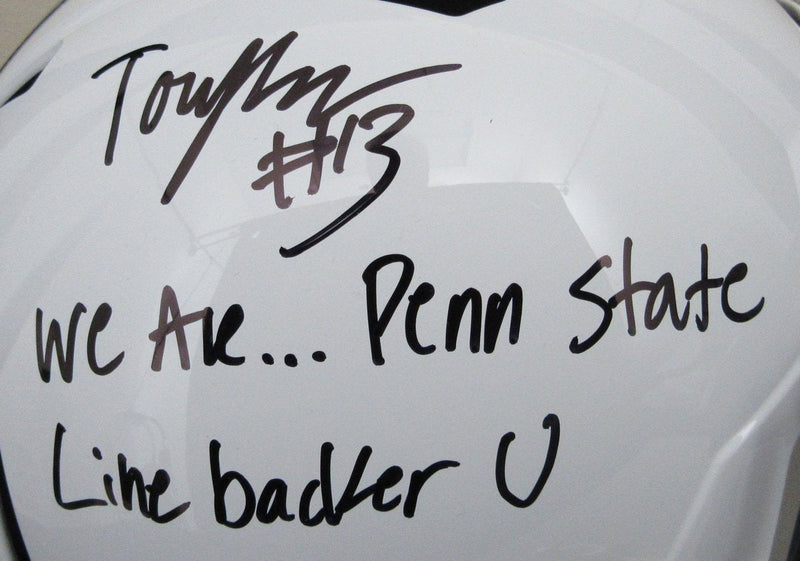 Tony Rojas Signed/Inscr Full Size Speed Replica Helmet Penn State JSA 194519