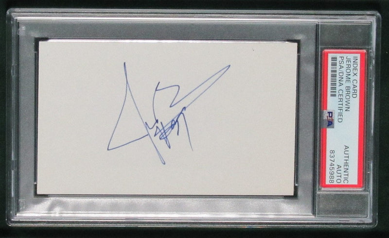 Jerome Brown Signed/Auto Index Card with 8x10 Photo Eagles Framed PSA/DNA 194131