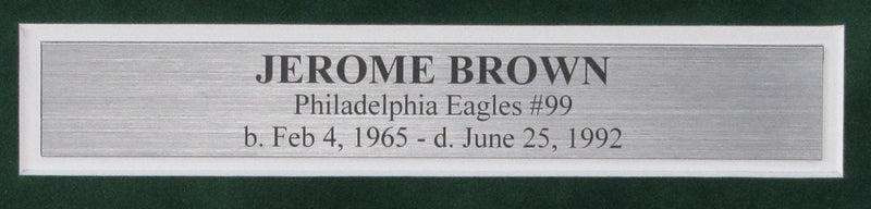 Jerome Brown Signed/Auto Index Card with 8x10 Photo Eagles Framed PSA/DNA 194131