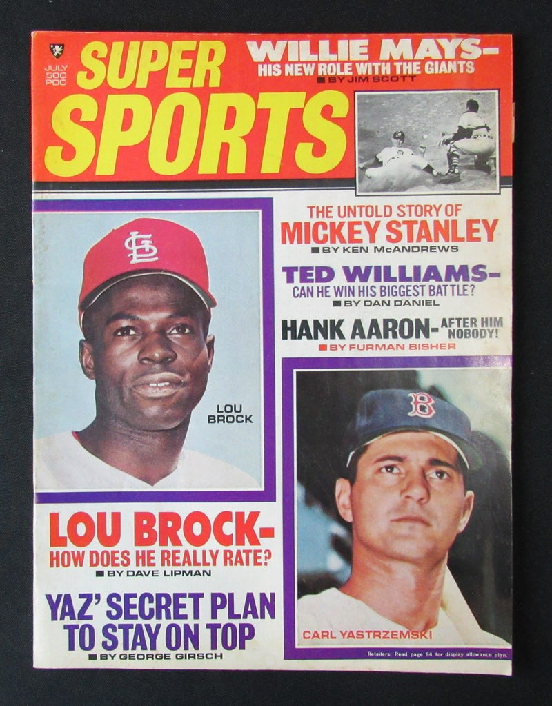 July 1969 Super Sports Magazine Carl Yastrzemski/Lou Brock NO LABEL 184674
