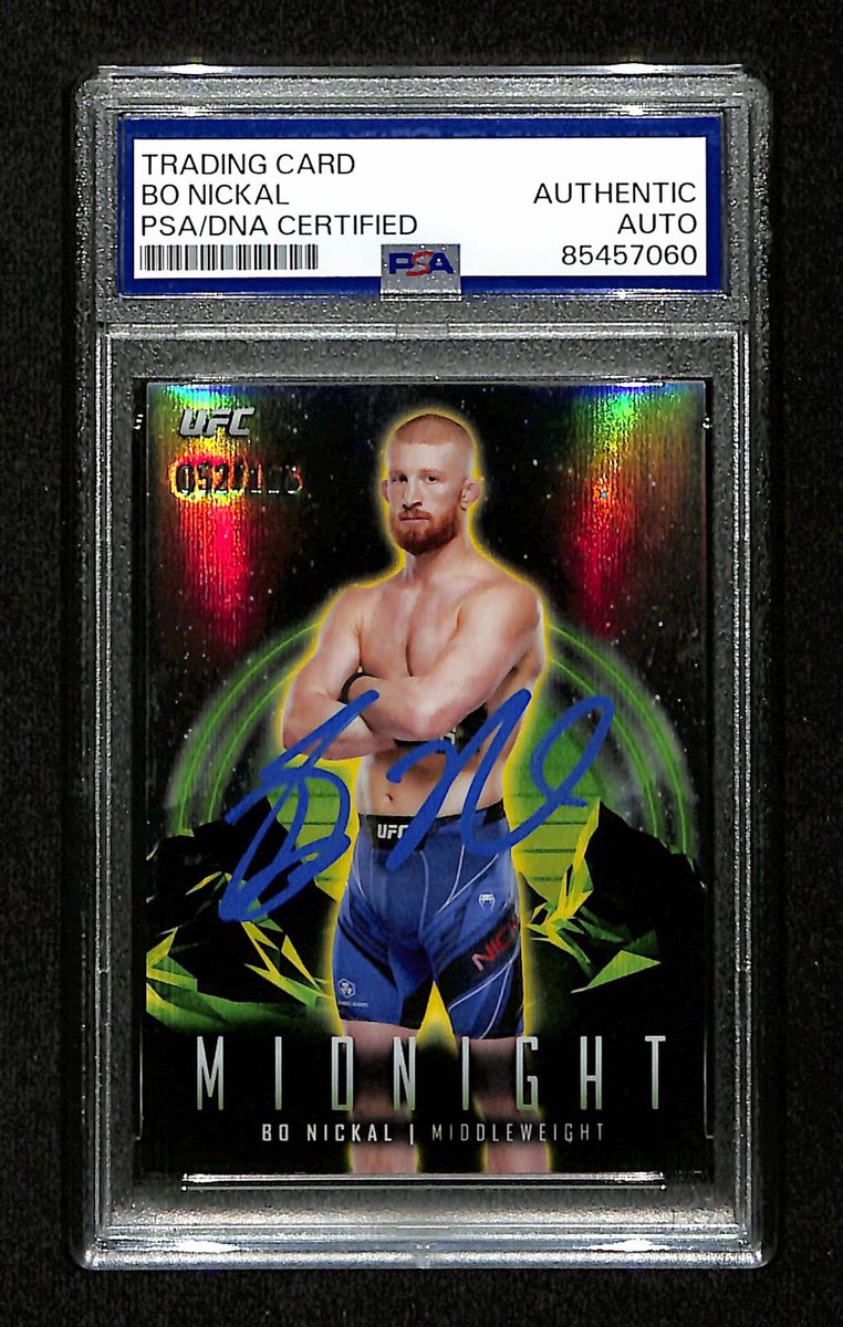 Bo Nickal Signed/Auto 2024 UFC Topps Midnight Card #68 52/125 PSA/DNA 195177
