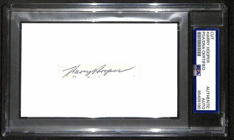 Harry Hooper HOF Signed/Auto Cut on 3x5 Index Card Boston Red Sox PSA/DNA 195036