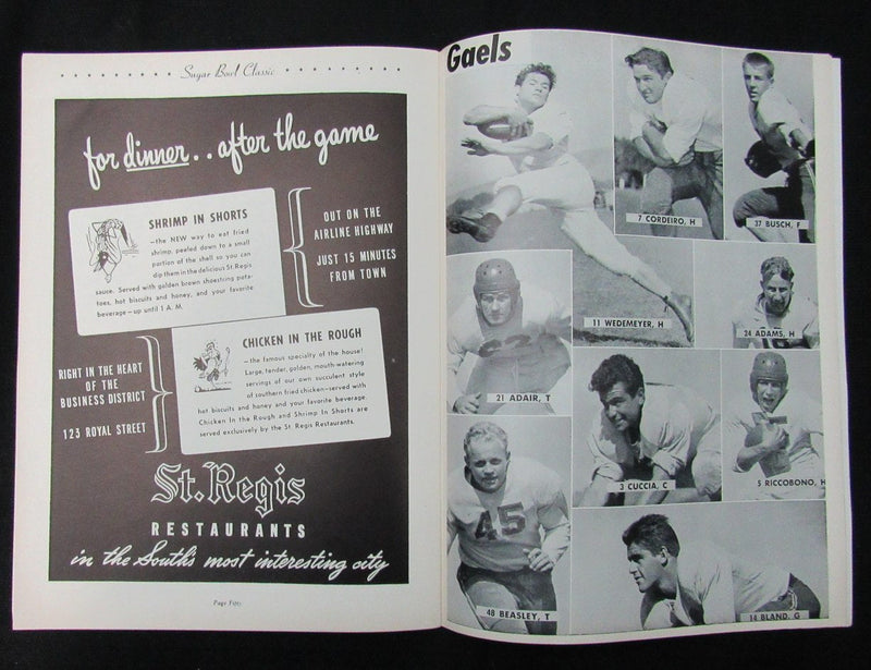 Jan. 1, 1946 Sugar Bowl St. Mary's vs. Oklahoma A&M Football Game Program 194656