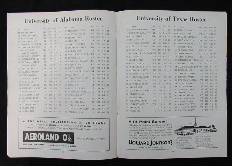 January 1, 1965 Sugar Bowl Alabama vs. Texas NCAA Football Game Program 194663