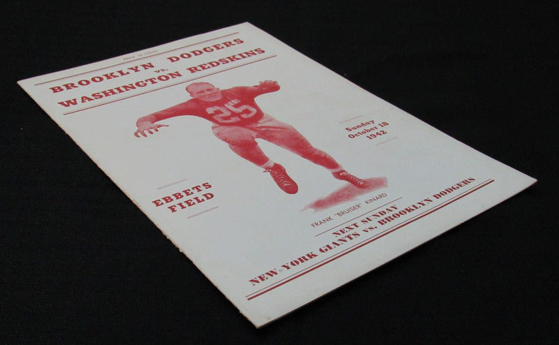 October 18, 1942 Brooklyn Dodgers vs. Redskins Football Game Program 194676