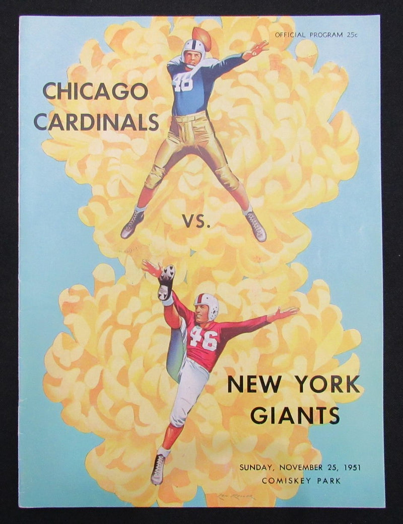 November 25, 1951 Chicago Cardinals vs. NY Giants Football Game Program 195509