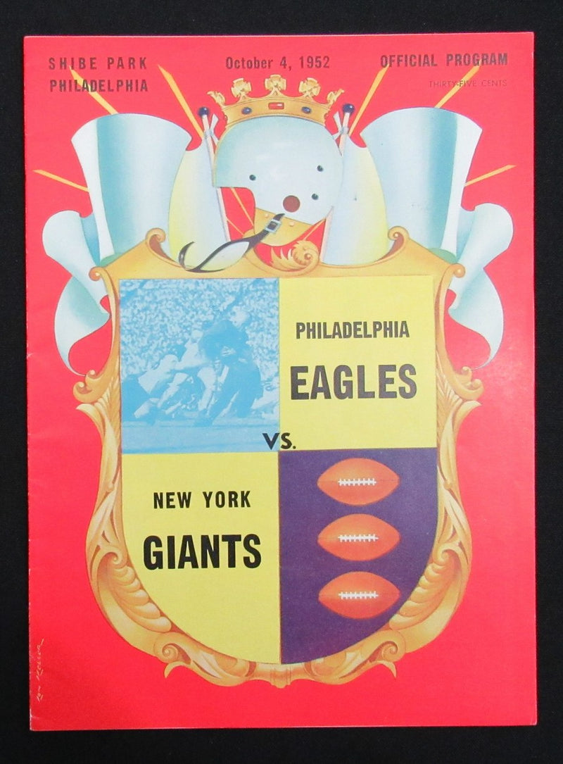 October 4, 1952 Philadelphia Eagles vs. NY Giants Football Game Program 195518