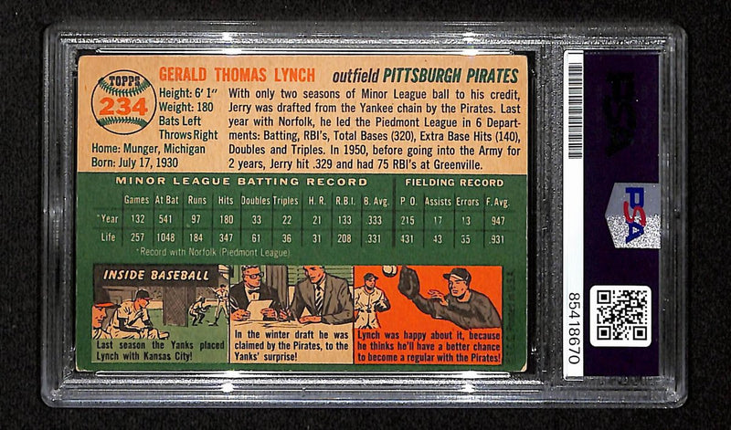 Jerry Lynch Signed/Auto 1954 Topps Card #234 Pittsburgh Pirates PSA/DNA 194836