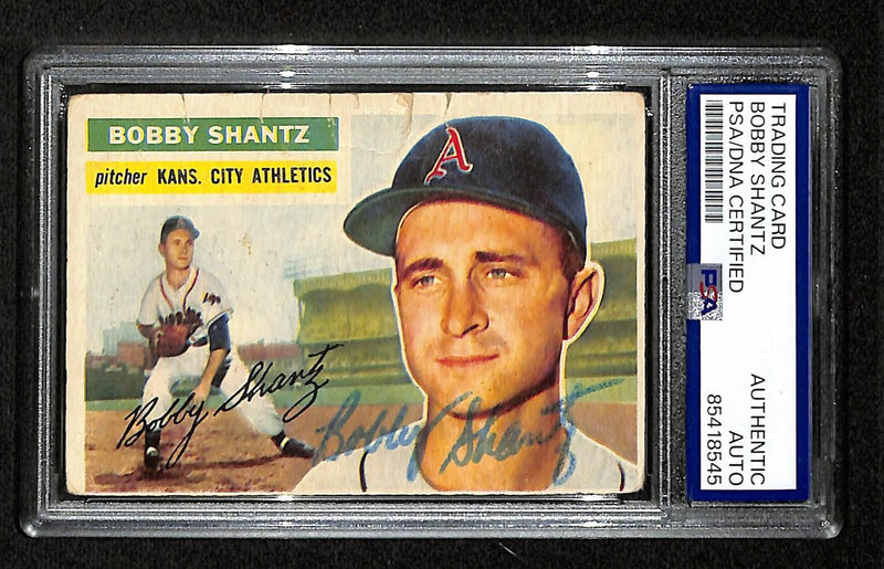 Bobby Shantz Signed/Auto 1956 Bowman Card #261 KC Athletics PSA/DNA 194883