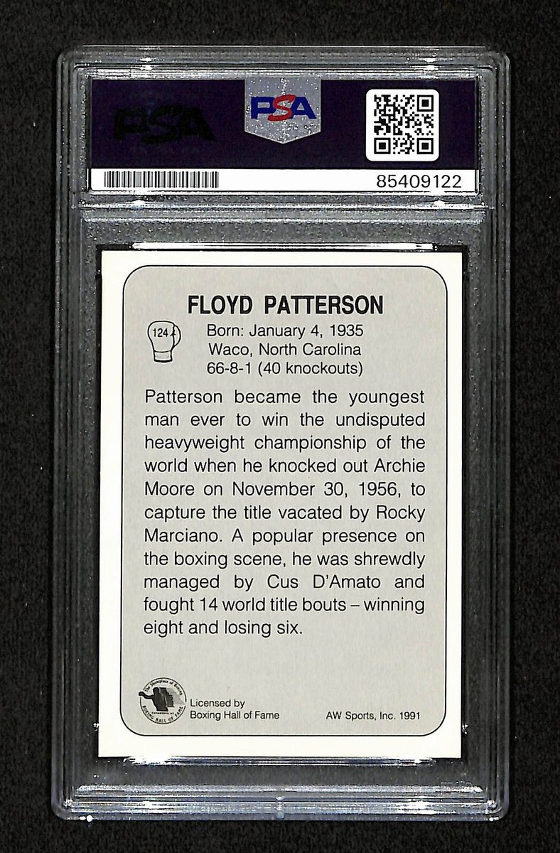 Floyd Patterson Signed/Auto 1991 AW Sports Boxing Card #124 PSA/DNA 194844
