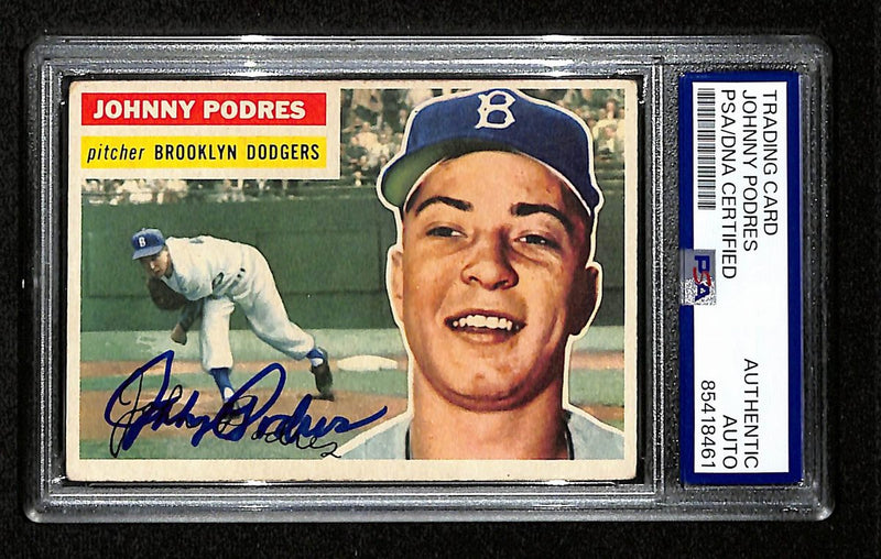 Johnny Podres Signed/Auto 1956 Topps Card #173 Brooklyn Dodgers PSA/DNA 194849