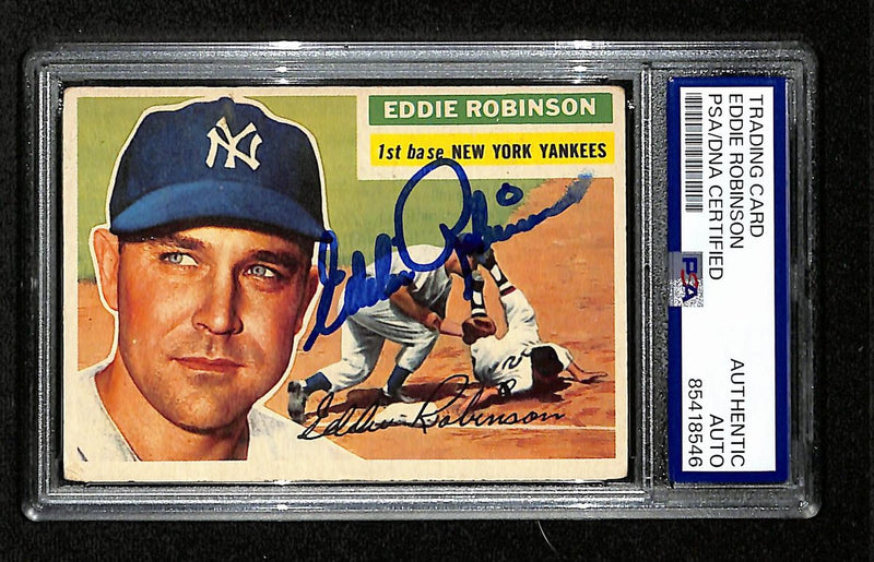 Eddie Robinson Signed/Auto 1956 Topps Card #302 New York Yankees PSA/DNA 194860