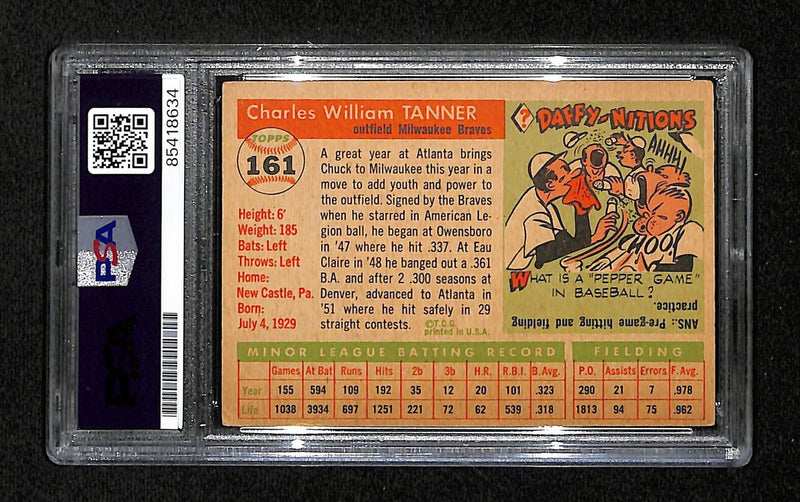 Chuck Tanner Signed/Auto 1955 Topps Card #161 Milwaukee Braves PSA/DNA 195372