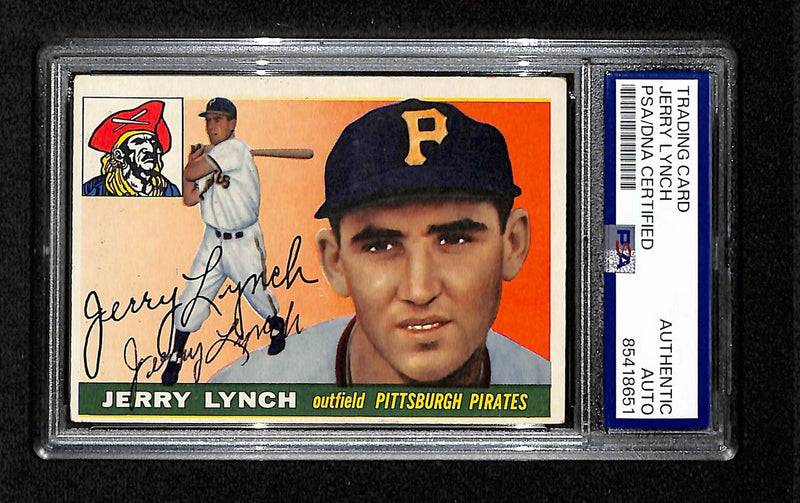 Jerry Lynch Signed/Auto 1955 Topps Card #142 Pittsburgh Pirates PSA/DNA 195399