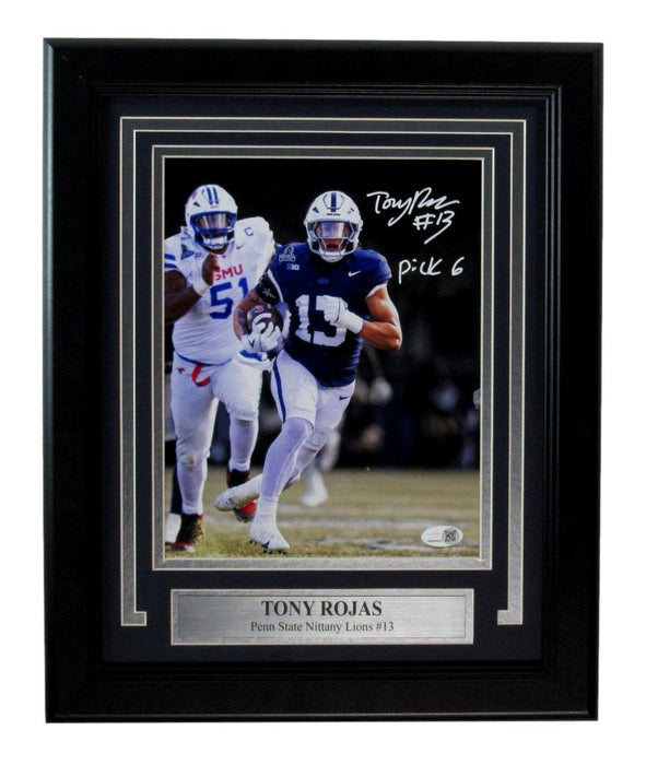 Tony Rojas Autographed/Inscribed 8x10 Photo Framed Penn State JSA 195730