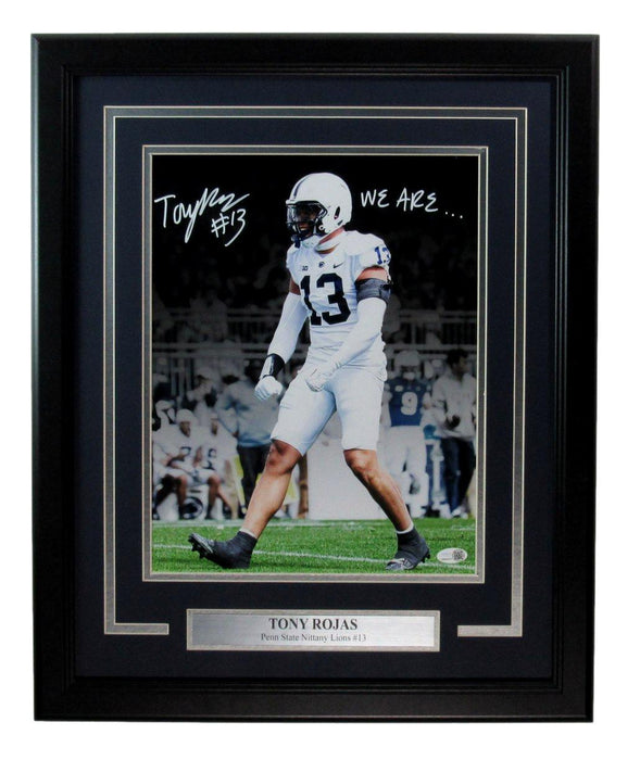 Tony Rojas Autographed/Inscribed 11x14 Photo Framed Penn State JSA 195731