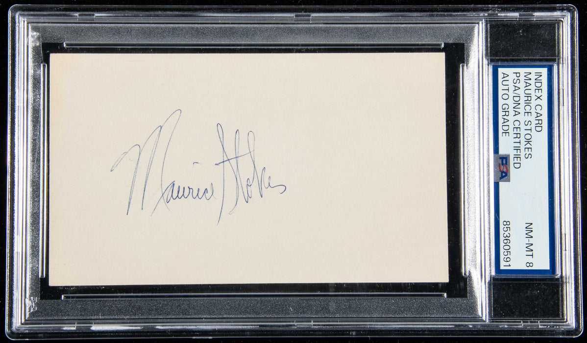 Maurice Stokes HOF Signed/Auto on 3x5 Index Card Royals RARE PSA/DNA 195437