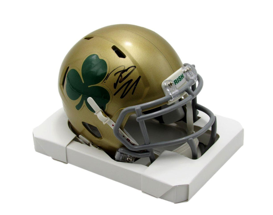 Riley Leonard Signed/Auto Gold Mini Football Helmet Notre Dame PSA/DNA 195352