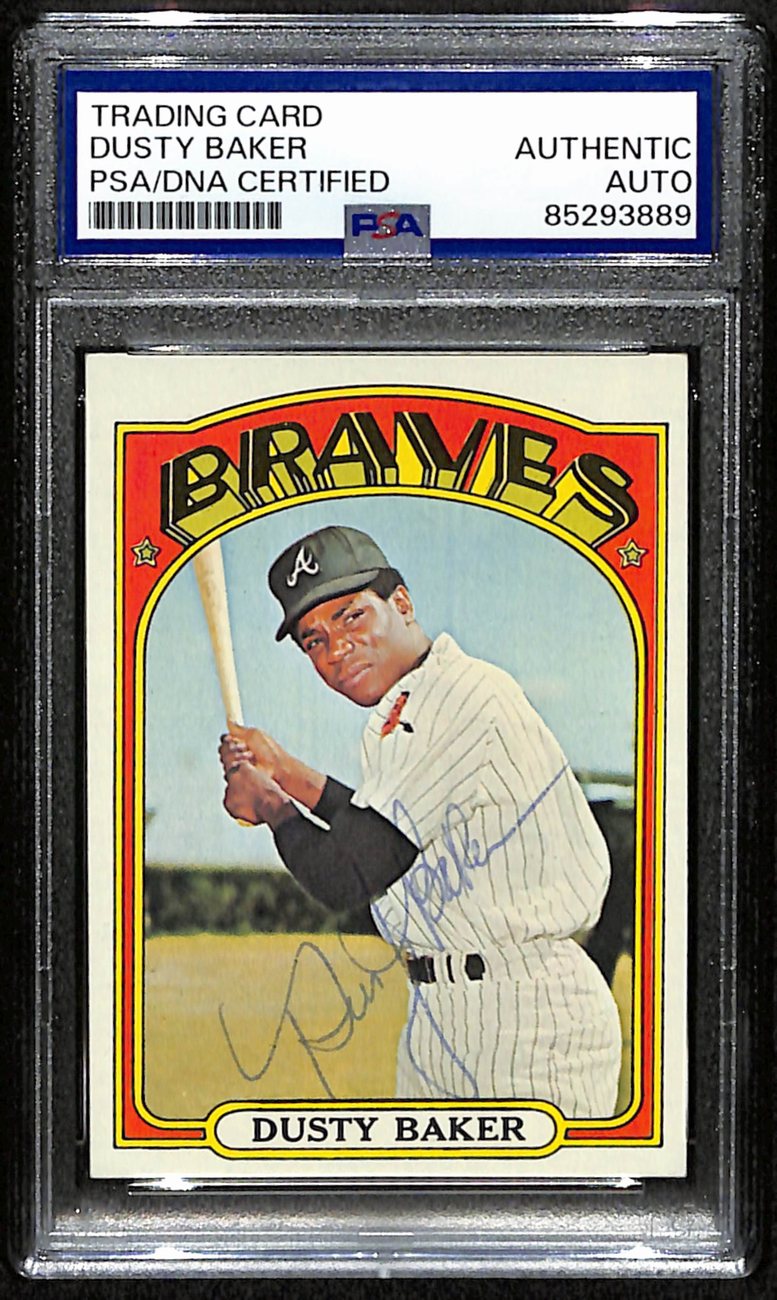 Dusty Baker Signed/Autographed 1972 Topps Card #764 Braves PSA/DNA 190661