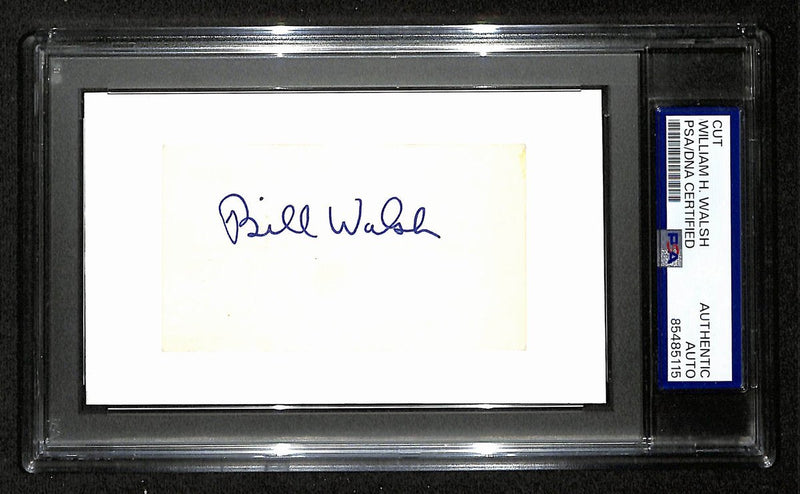 Bill Walsh HOF Signed/Autographed Cut on 3x5 Index Card 49ers PSA/DNA 194527