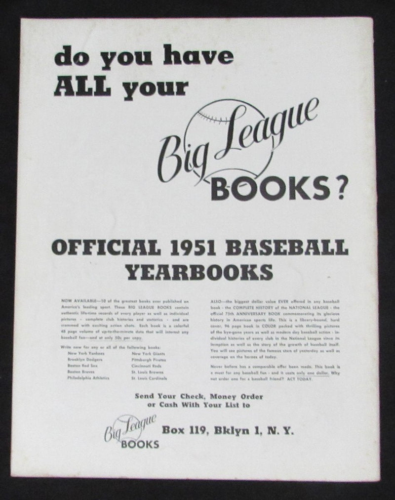 Boston Red Sox 1951 Yearbook 195684