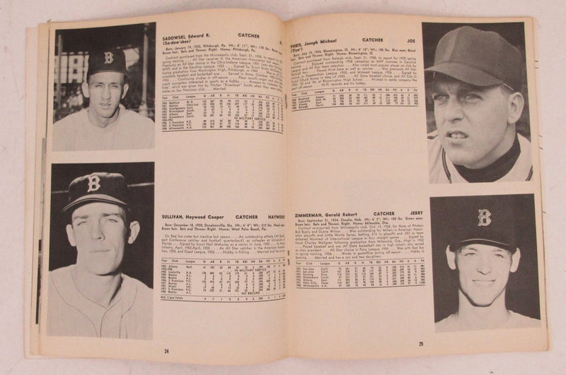 Boston Red Sox 1958 Yearbook 195688