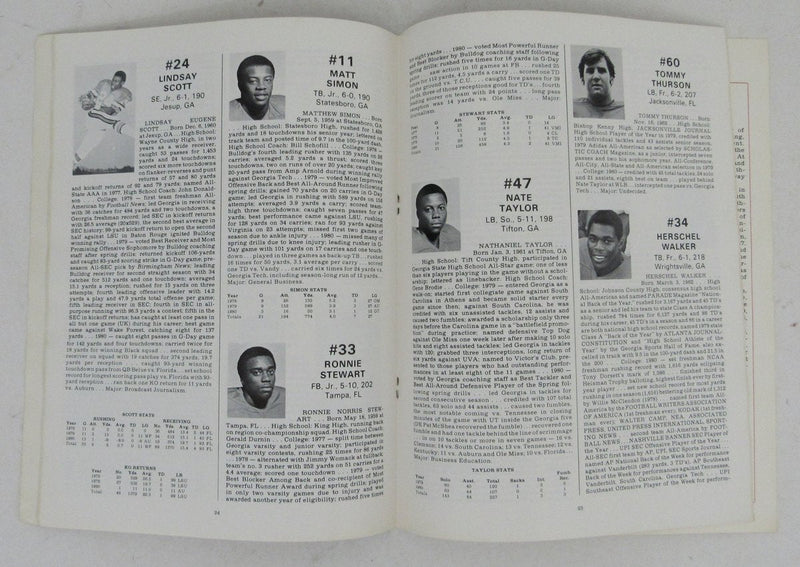 January 1, 1981 Sugar Bowl Press/Media Guide Georgia vs. Notre Dame 195693