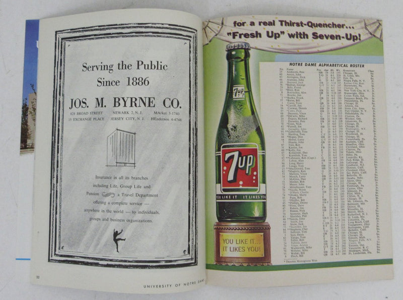 Nov. 2, 1963 Football Game Program Navy vs. Notre Dame Roger Staubach 195708
