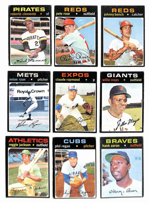 1971 Topps Baseball Card Complete Set (1-752) Clemente Aaron Ryan Bench 196729