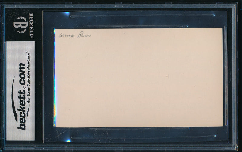 Willard Brown HOF Signed/Autographed 3x5 Index Card KC Monarchs Beckett 195734
