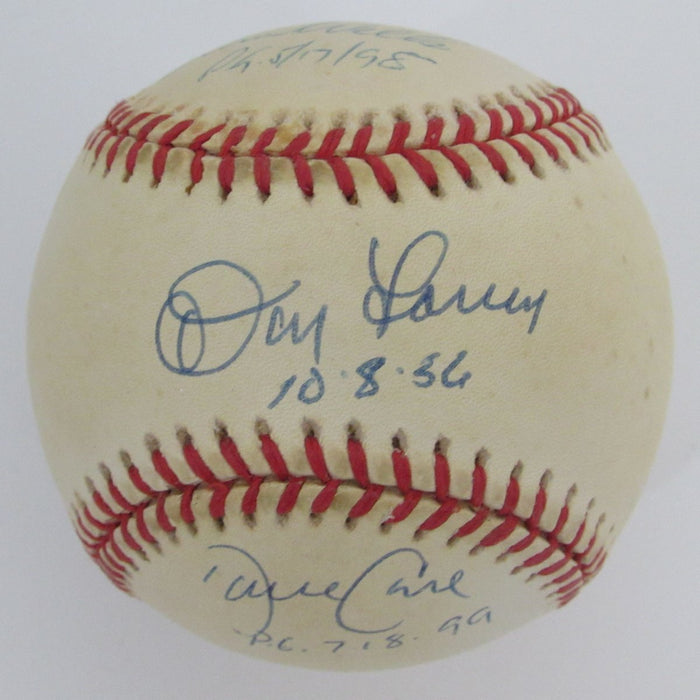 David Wells/Don Larsen/David Cone Signed/Insc OAL Baseball Yankees PSA/DNA 19577