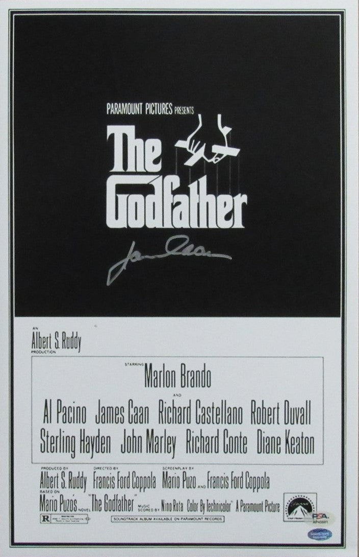 James Caan Signed/Autographed 11x17 Movie Poster "The Godfather" PSA/DNA 195850