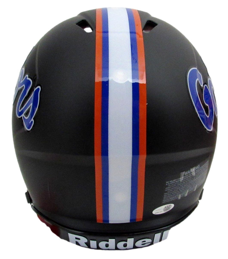 D. J. Lagway Signed/Inscr Black Matte Full Size Auth Helmet Florida JSA 197047