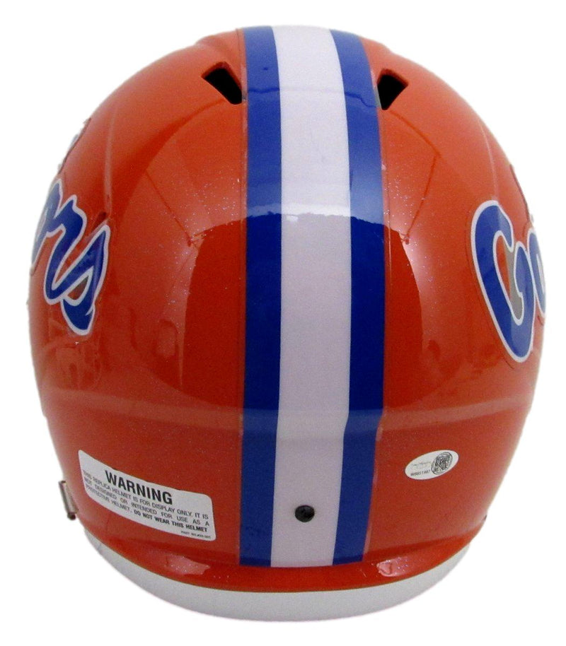 D. J. Lagway Signed/Inscr Orange Full Size Replica Helmet Florida JSA 197051