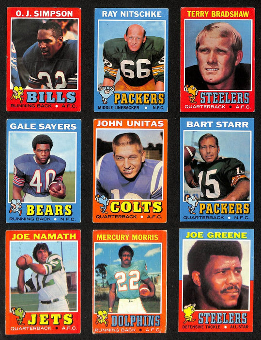 1971 Topps Football Card Complete Set (1-263) Bradshaw Greene Simpson 195946