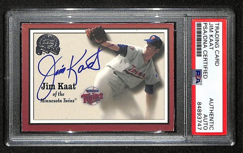 Jim Kaat HOF Signed 2000 Fleer Greats of the Game Card #81 Twins PSA/DNA 195955
