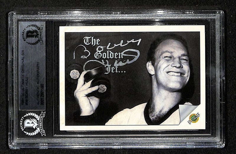 Bobby Hull HOF Signed/Auto 1991-92  Ultimate Card #96 Black Hawks Beckett 195967