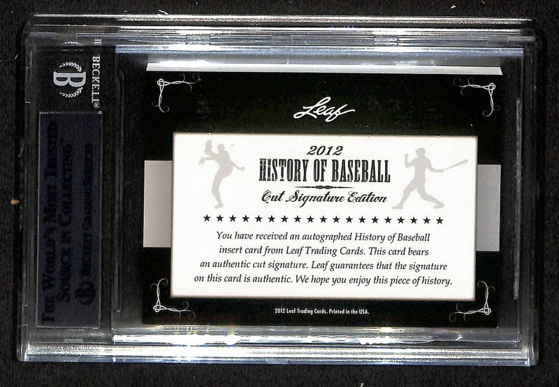 Birdie Tebbetts Signed/Auto 2012 Leaf Cut Signatures Card Tigers Beckett 195968