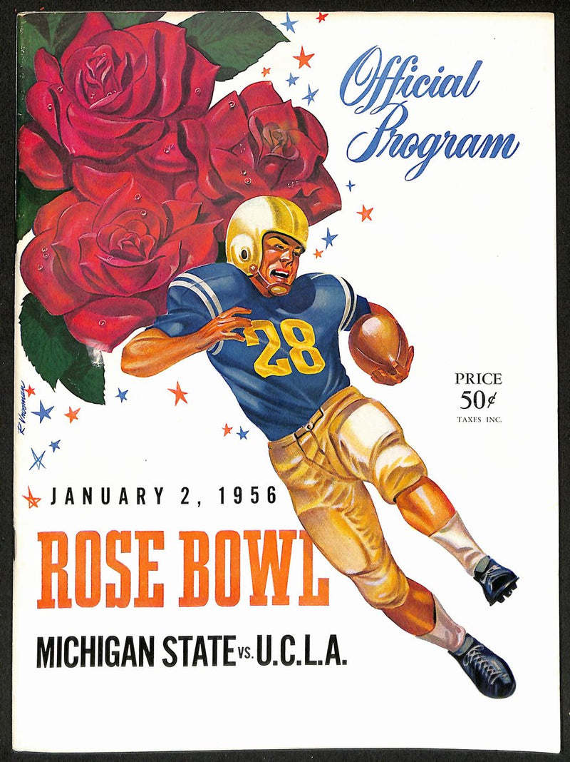 1956 Rose Bowl Michigan State vs. UCLA NCAA Football Game Program 192886